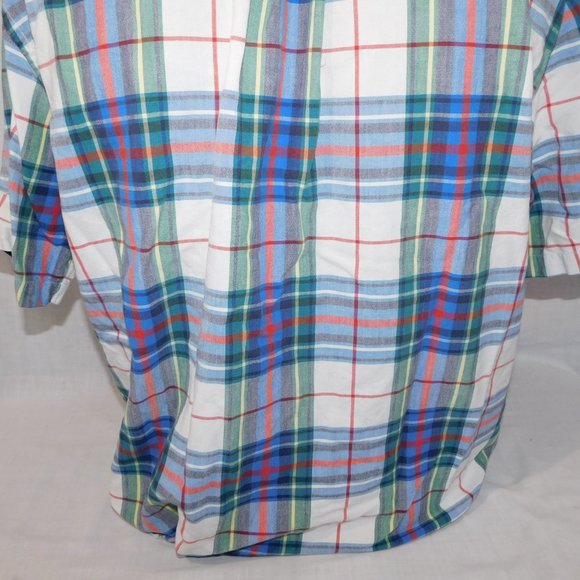 Vintage 90s Tommy Hilfiger Mens L Plaid Button Front Short Sleeve Shirt - Picture 10 of 10